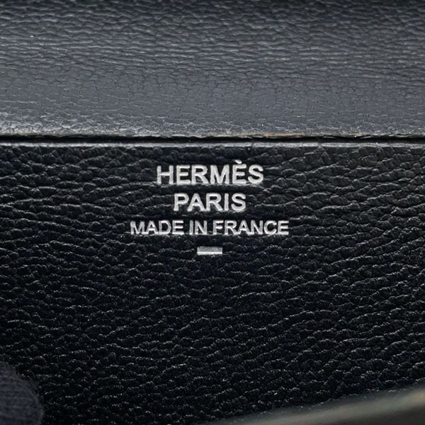 エルメス 長財布 ベアンスフレ ブラック/シルバー金具 リザード □L刻印 HERMES 財布 黒