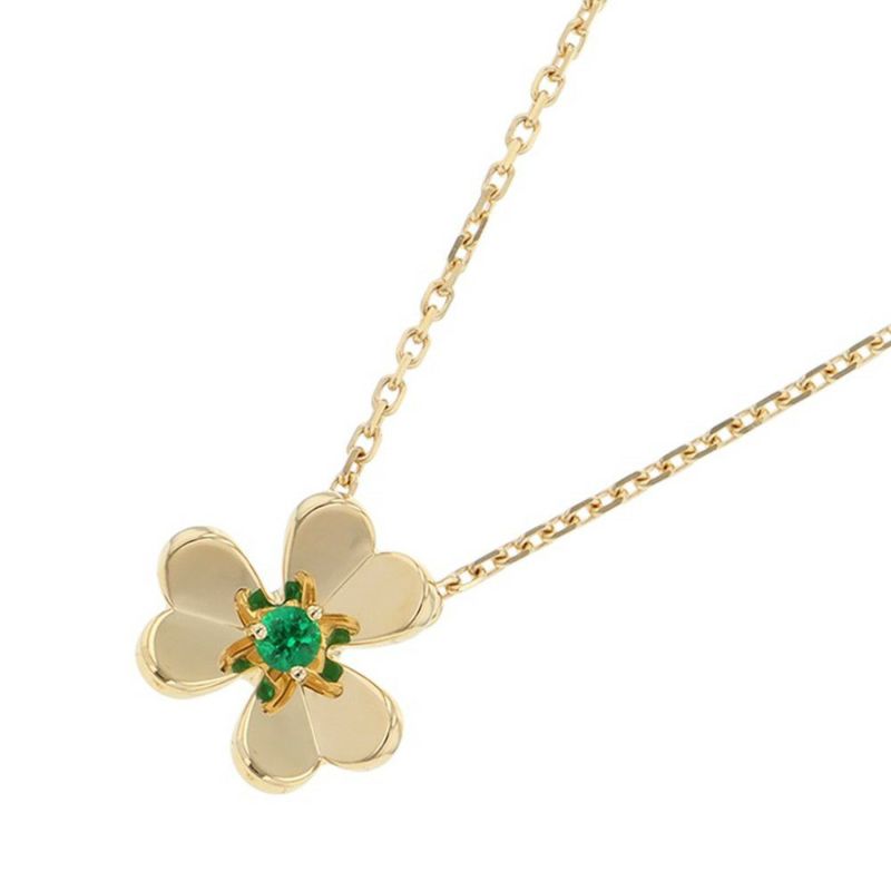 ヴァンクリーフ&アーペル ネックレス フリヴォル ペンダント ミニモデル エメラルド 1P 0.04ct K18YGイエローゴールド VCARP7SB00