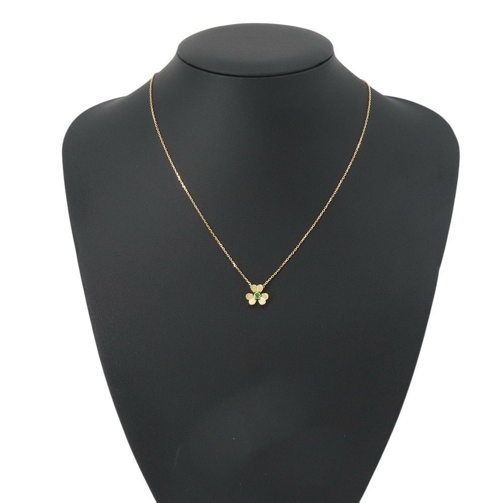 ヴァンクリーフ&アーペル ネックレス フリヴォル ペンダント ミニモデル エメラルド 1P 0.04ct K18YGイエローゴールド VCARP7SB00