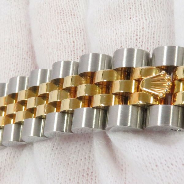 ロレックス デイトジャスト SS/K18YGイエローゴールド 10Pダイヤ M番 179173G シャンパン文字盤 コンピューター