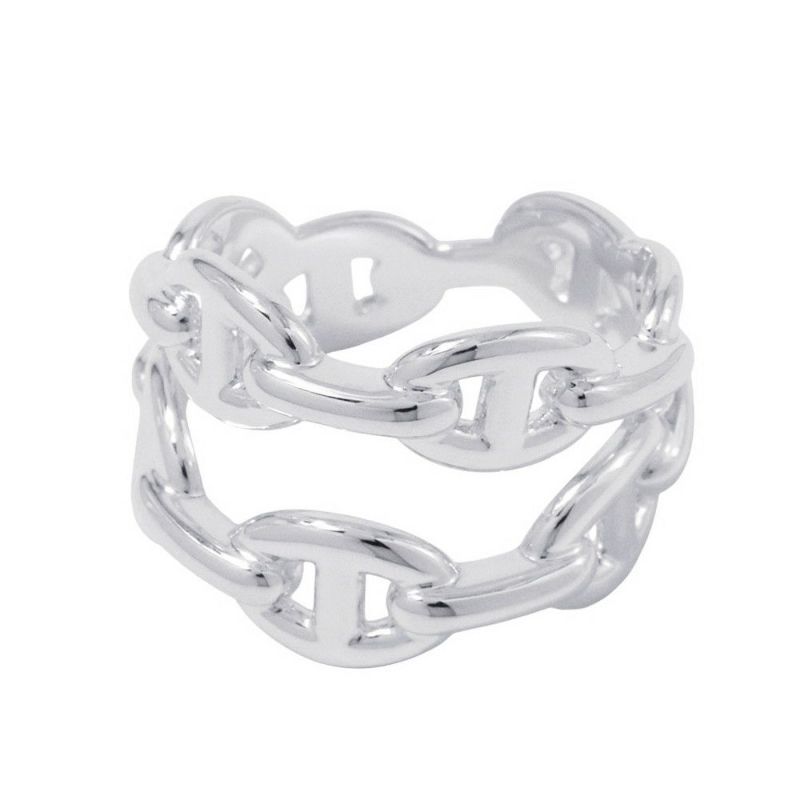 エルメス リング ダブル アンシェネ PM Enchainee SV925シルバー リングサイズ55 HERMES ジュエリー