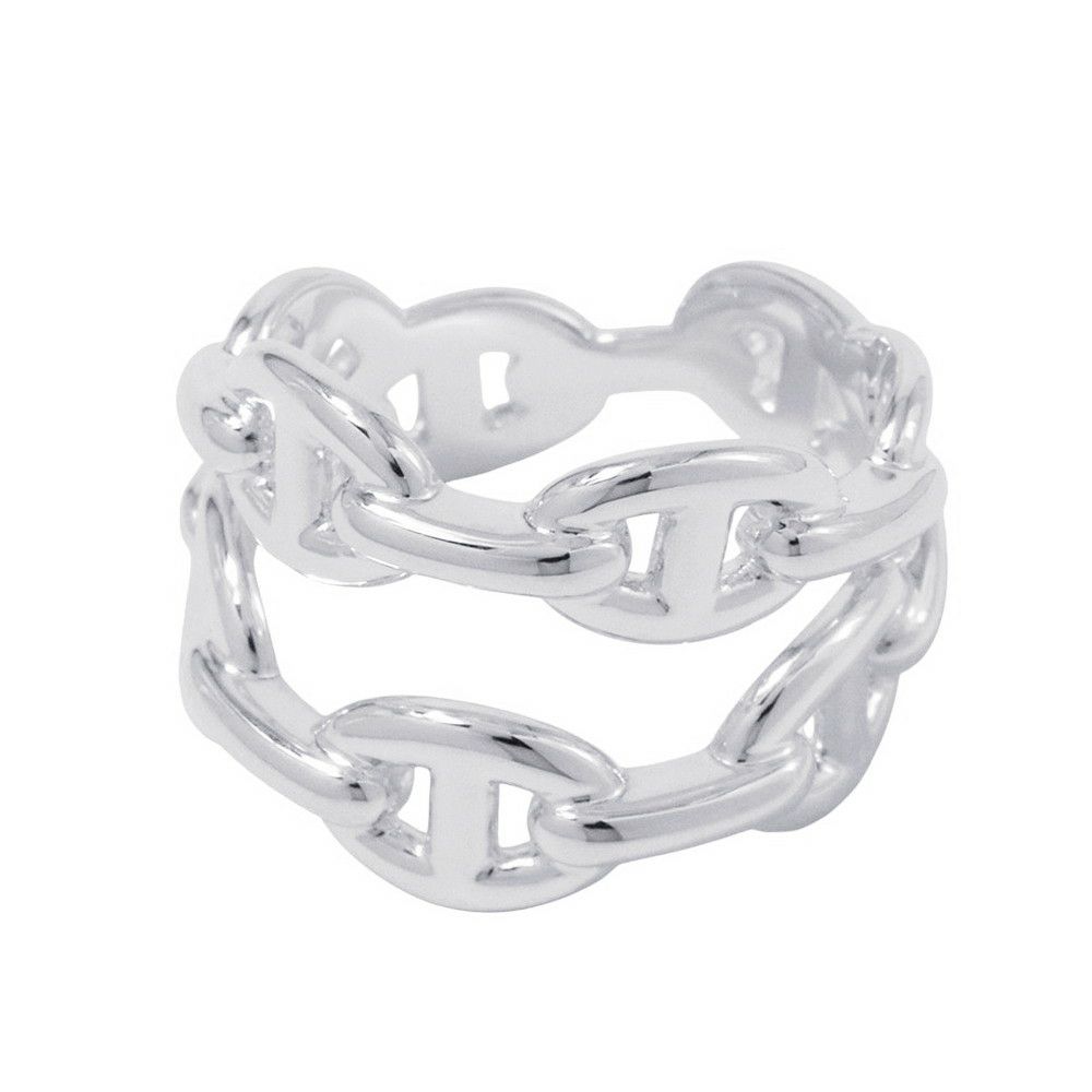 エルメス リング ダブル アンシェネ PM Enchainee SV925シルバー リングサイズ55 HERMES ジュエリー