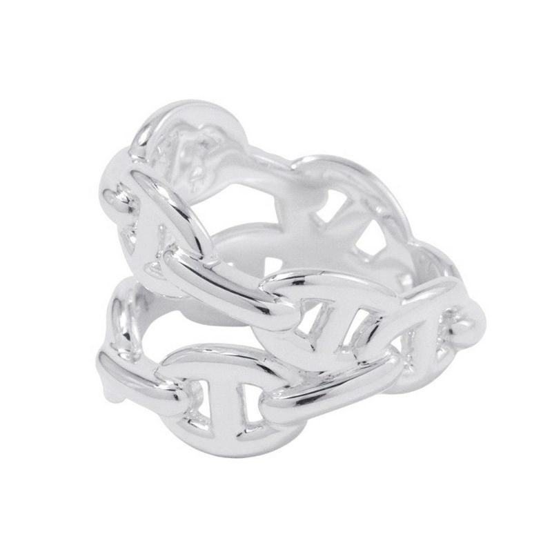 エルメス リング ダブル アンシェネ PM Enchainee SV925シルバー リングサイズ55 HERMES ジュエリー