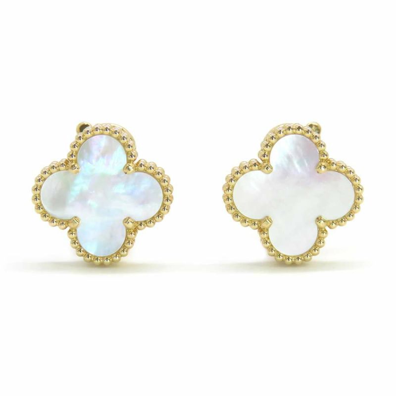 ヴァンクリーフ&アーペル ピアス ヴィンテージ アルハンブラ イヤリング マザーオブパール K18YG VCARA44100