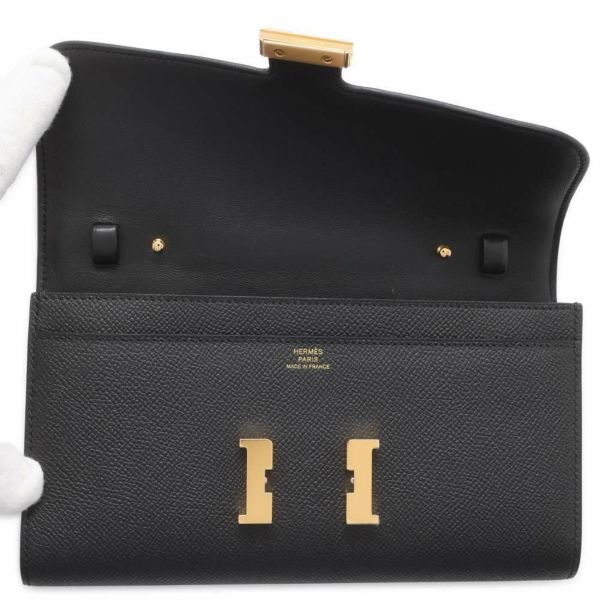 エルメス 長財布 コンスタンス トゥーゴー ロング ブラック/ゴールド金具 エプソン W刻印 HERMES 黒