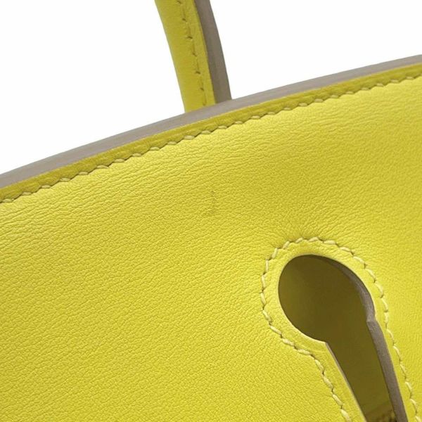 エルメス バーキン25 ライム/ピンクゴールド金具 スイフト D刻印 HERMES Birkin ハンドバッグ