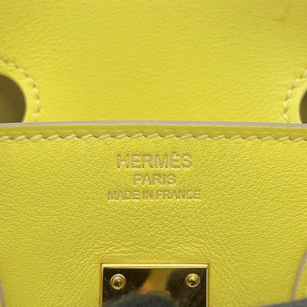 エルメス バーキン25 ライム/ピンクゴールド金具 スイフト D刻印 HERMES Birkin ハンドバッグ