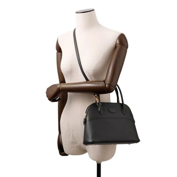 エルメス ハンドバッグ ボリード27 ブラック/ゴールド金具 エプソン C刻印 2wayショルダー 黒