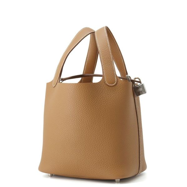 エルメス ハンドバッグ ピコタンロックPM ゴールド/シルバー金具 トリヨンクレマンス K刻印