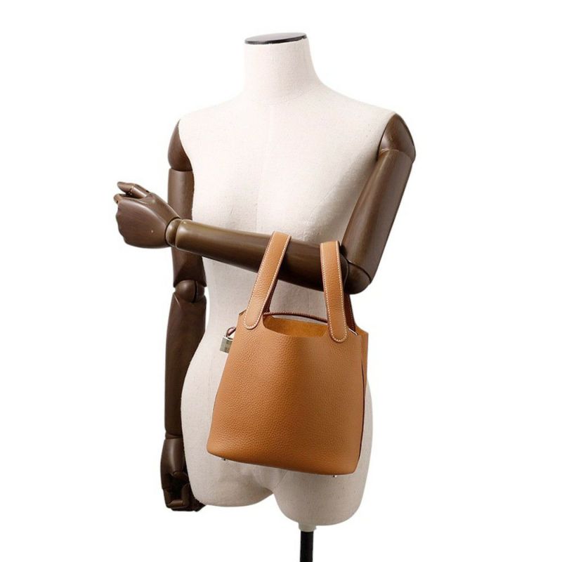 エルメス ハンドバッグ ピコタンロックPM ゴールド/シルバー金具 トリヨンクレマンス K刻印