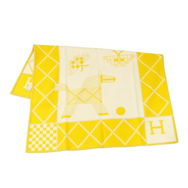エルメス ブランケット ブレード アヴァロン・アニモ―・ナッテ ウール カシミヤ HERMES 毛布