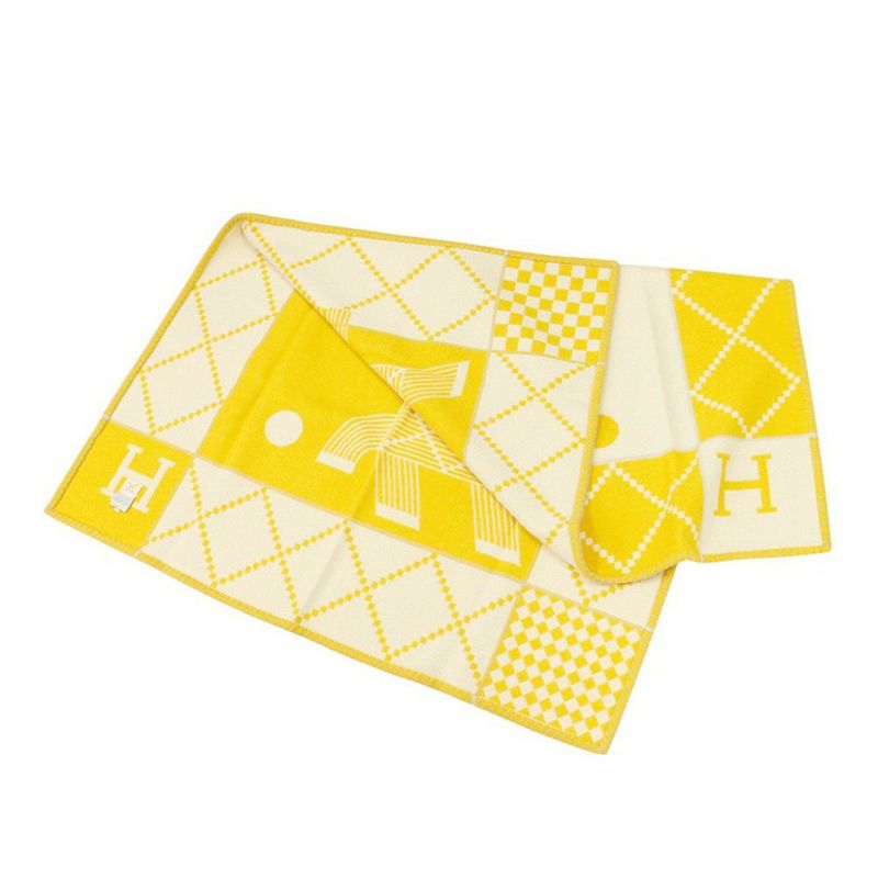 エルメス ブランケット ブレード アヴァロン・アニモ―・ナッテ ウール カシミヤ HERMES 毛布