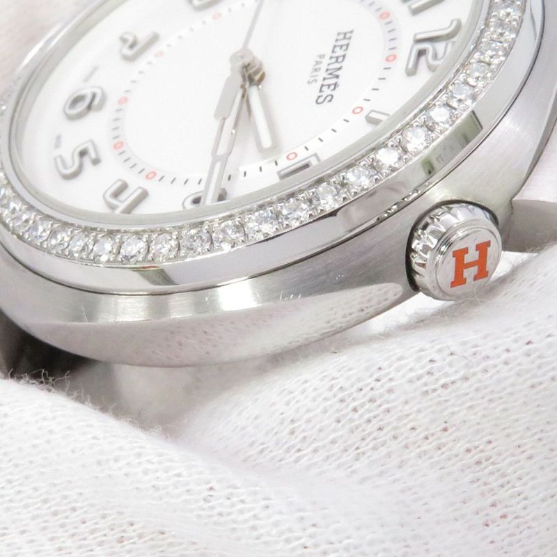 エルメス カット GM ダイヤベゼル SD1.530 W403229WW00 HERMES 腕時計 白文字盤