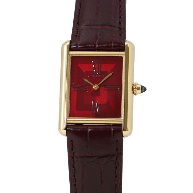 カルティエ タンク ルイ カルティエ LM WGTA0093 Cartier 腕時計 レッド文字盤 クォーツ