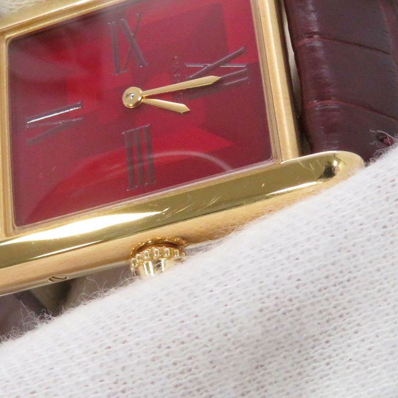 カルティエ タンク ルイ カルティエ LM WGTA0093 Cartier 腕時計 レッド文字盤 クォーツ