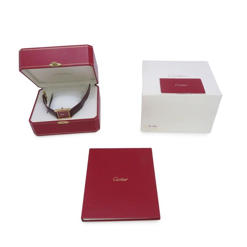 カルティエ タンク ルイ カルティエ LM WGTA0093 Cartier 腕時計 レッド文字盤 クォーツ