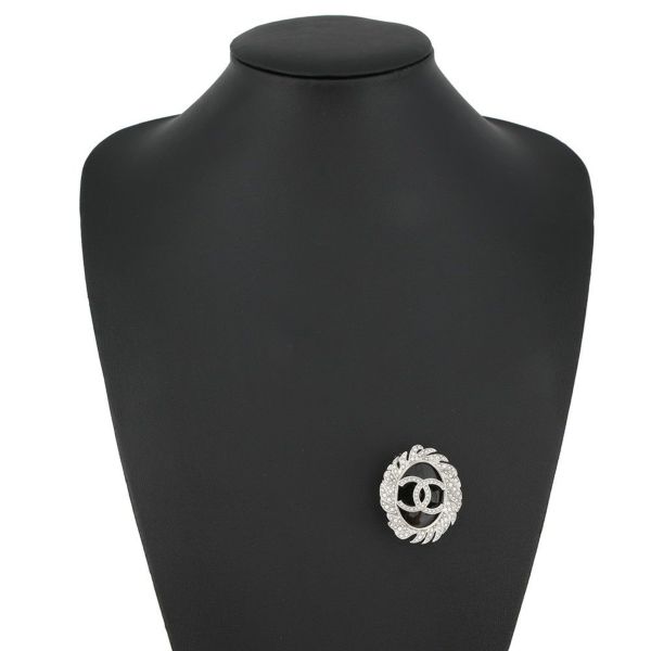 シャネル ブローチ ココマーク ラインストーン B25S CAHNEL アクセサリー 黒
