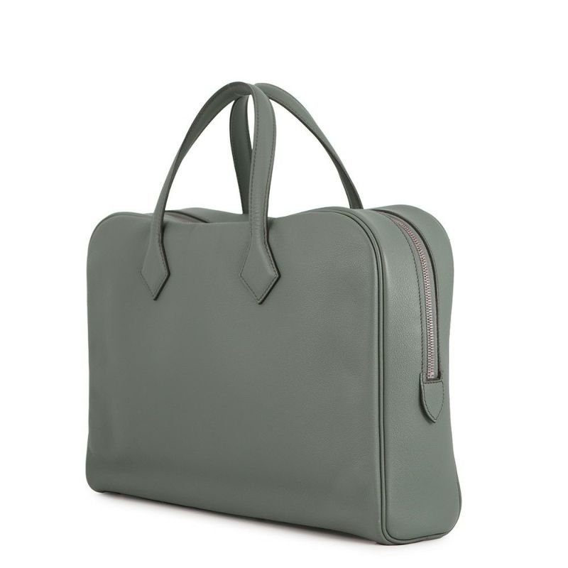 エルメス ブリーフケース ヴィクトリア2 12H ヴェールアマンド/シルバー金具 エバーカラー D刻印  HERMES メンズ