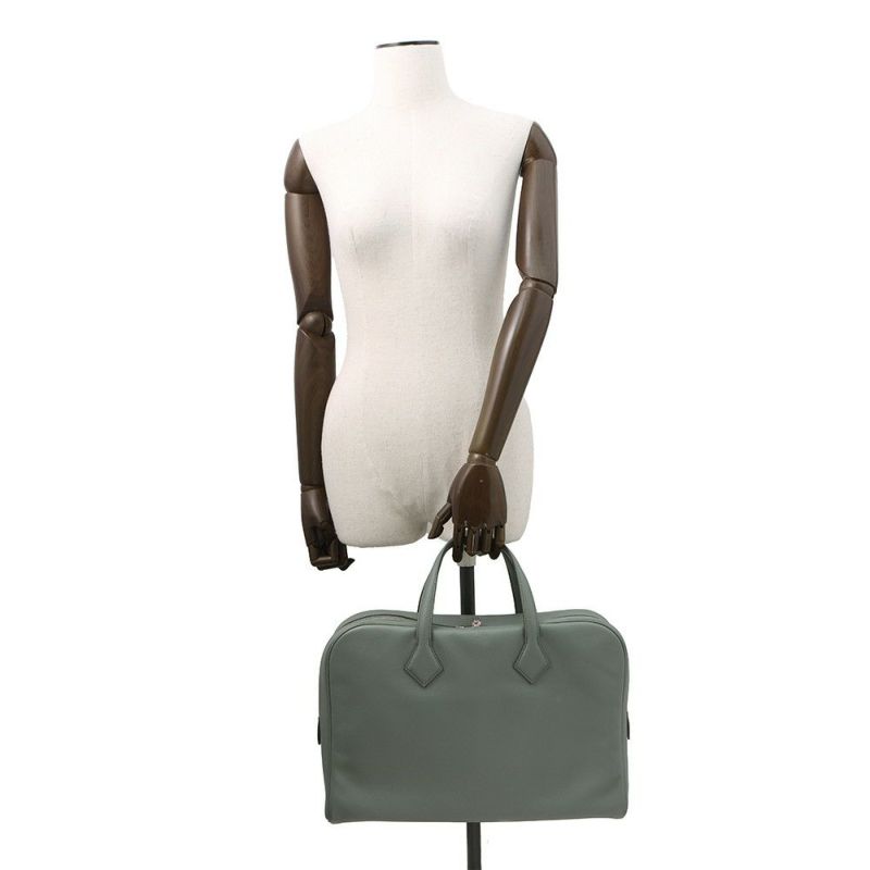 エルメス ブリーフケース ヴィクトリア2 12H ヴェールアマンド/シルバー金具 エバーカラー D刻印  HERMES メンズ