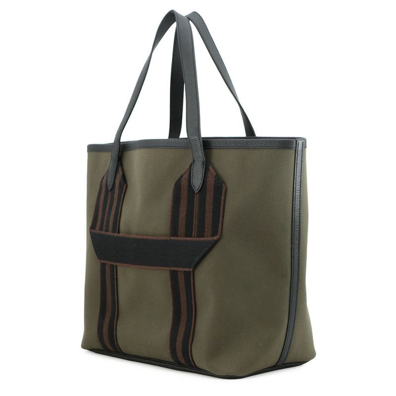 エルメス トートバッグ ピュール サングル ヴェールブロンズ/ブラック/エベンヌ/シルバー金具 トワルミリタリー/トリヨンクレマンス U刻印