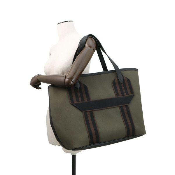 エルメス トートバッグ ピュール サングル ヴェールブロンズ/ブラック/エベンヌ/シルバー金具 トワルミリタリー/トリヨンクレマンス U刻印