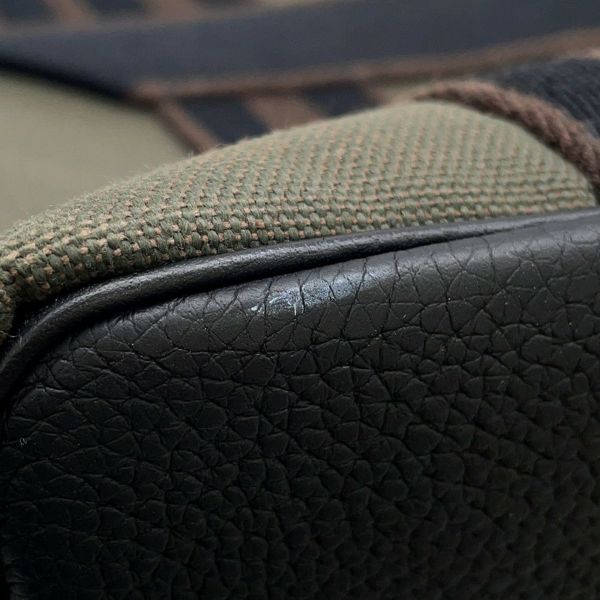 エルメス トートバッグ ピュール サングル ヴェールブロンズ/ブラック/エベンヌ/シルバー金具 トワルミリタリー/トリヨンクレマンス U刻印