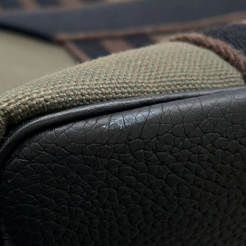 エルメス トートバッグ ピュール サングル ヴェールブロンズ/ブラック/エベンヌ/シルバー金具 トワルミリタリー/トリヨンクレマンス U刻印