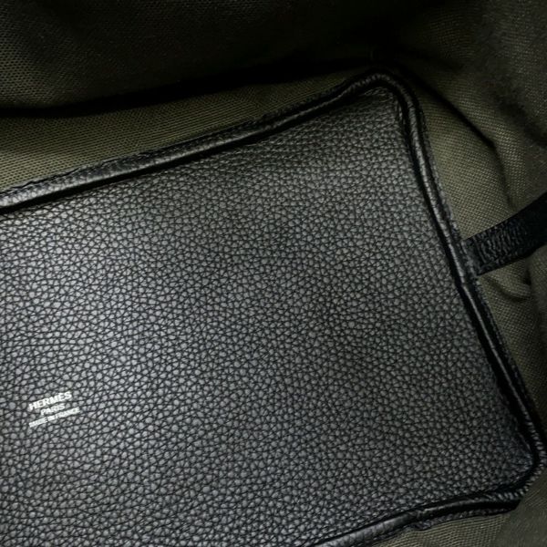 エルメス トートバッグ ピュール サングル ヴェールブロンズ/ブラック/エベンヌ/シルバー金具 トワルミリタリー/トリヨンクレマンス U刻印