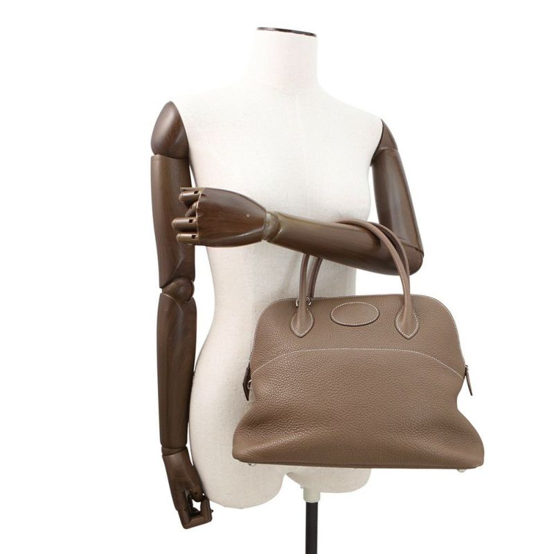 エルメス ハンドバッグ ボリード31 エトゥープ/シルバー金具 トリヨンクレマンス X刻印 2wayショルダー