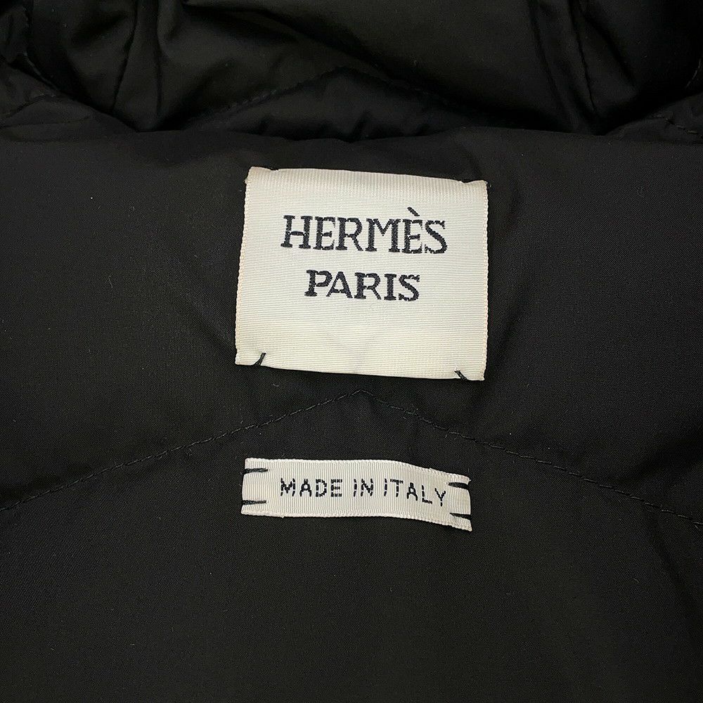 エルメス ダウンベスト セリエ ワッペン ノースリーブダウン レディースサイズ36 HERMES アウター 黒