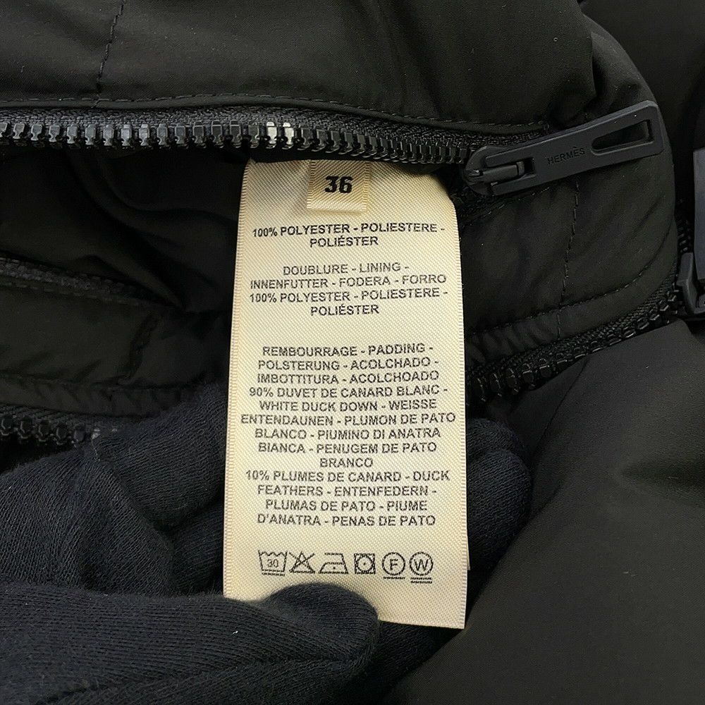 エルメス ダウンベスト セリエ ワッペン ノースリーブダウン レディースサイズ36 HERMES アウター 黒