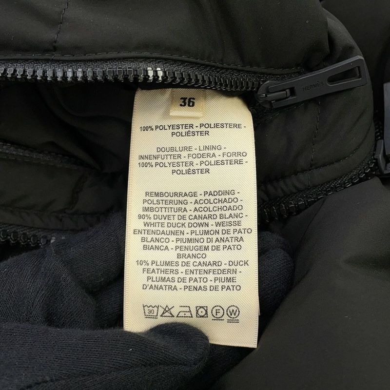 エルメス ダウンベスト セリエ ワッペン ノースリーブダウン レディースサイズ36 HERMES アウター 黒