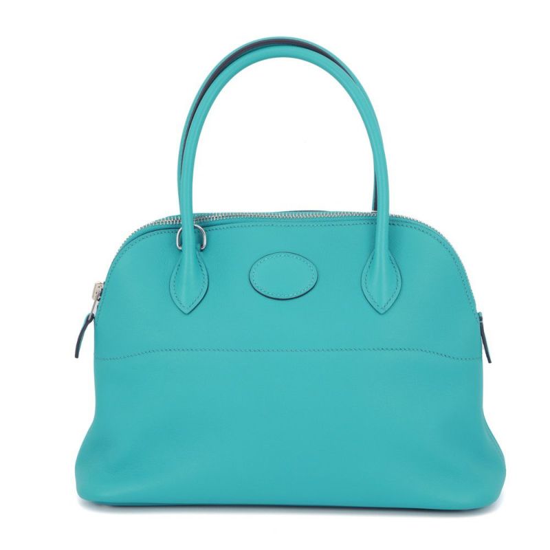 エルメス ハンドバッグ ボリード27 ブルーパオン/シルバー金具 スイフト X刻印 2wayショルダー