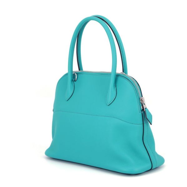 エルメス ハンドバッグ ボリード27 ブルーパオン/シルバー金具 スイフト X刻印 2wayショルダー