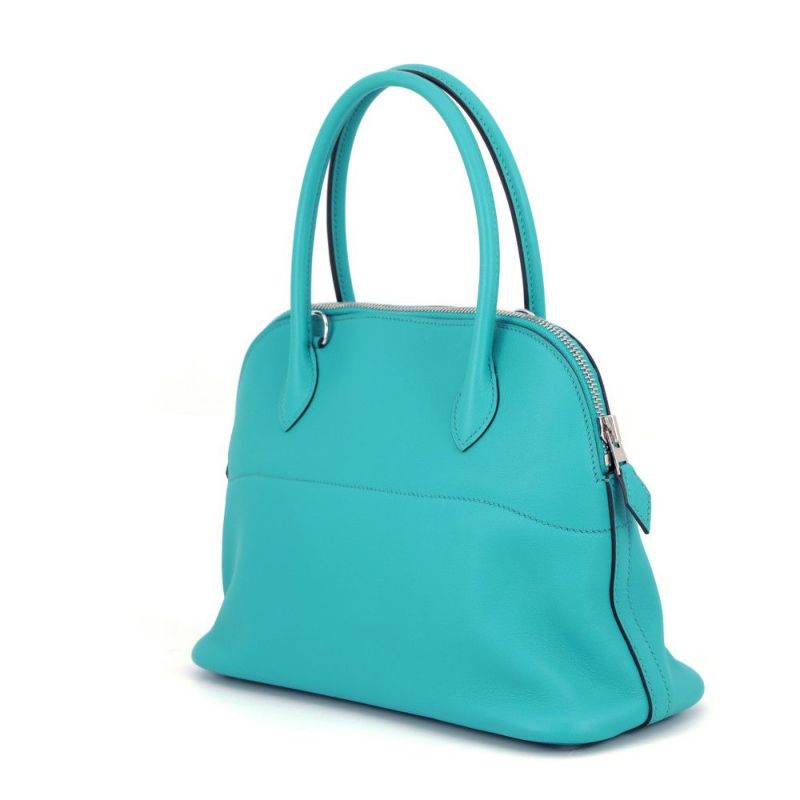 エルメス ハンドバッグ ボリード27 ブルーパオン/シルバー金具 スイフト X刻印 2wayショルダー