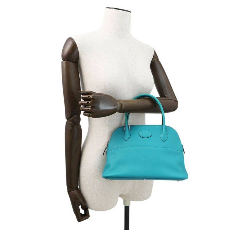 エルメス ハンドバッグ ボリード27 ブルーパオン/シルバー金具 スイフト X刻印 2wayショルダー