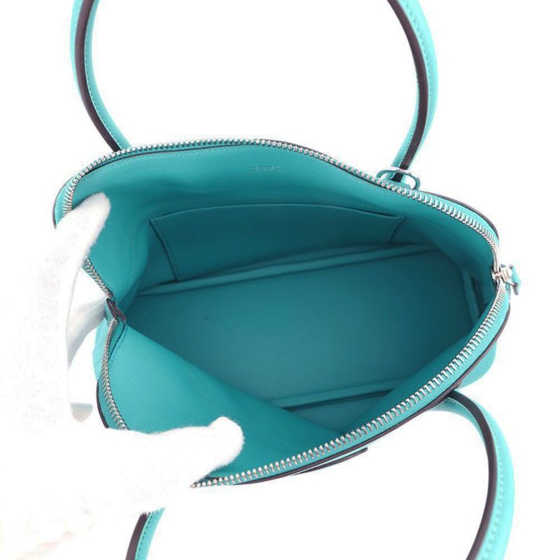 エルメス ハンドバッグ ボリード27 ブルーパオン/シルバー金具 スイフト X刻印 2wayショルダー