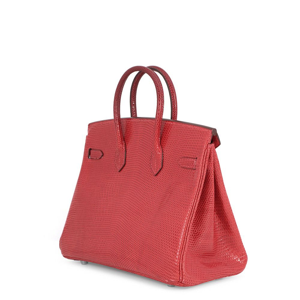 エルメス バーキン25 ルージュモワイヤン/ルテニウム金具 リザード □J刻印 HERMES Birkin ハンドバッグ