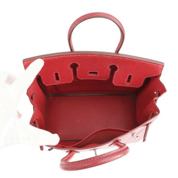 エルメス バーキン25 ルージュモワイヤン/ルテニウム金具 リザード □J刻印 HERMES Birkin ハンドバッグ