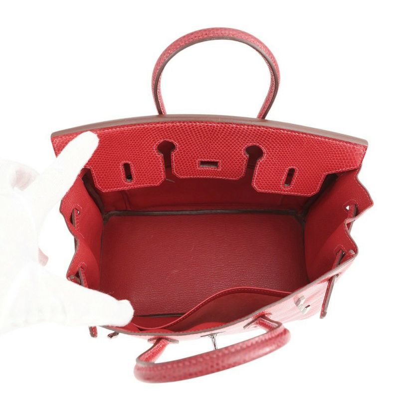 エルメス バーキン25 ルージュモワイヤン/ルテニウム金具 リザード □J刻印 HERMES Birkin ハンドバッグ