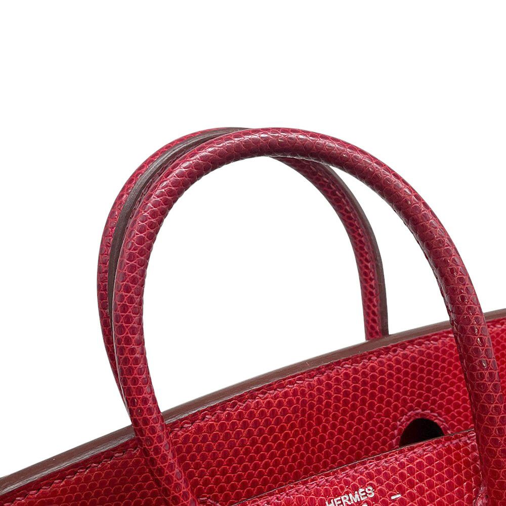 エルメス バーキン25 ルージュモワイヤン/ルテニウム金具 リザード □J刻印 HERMES Birkin ハンドバッグ