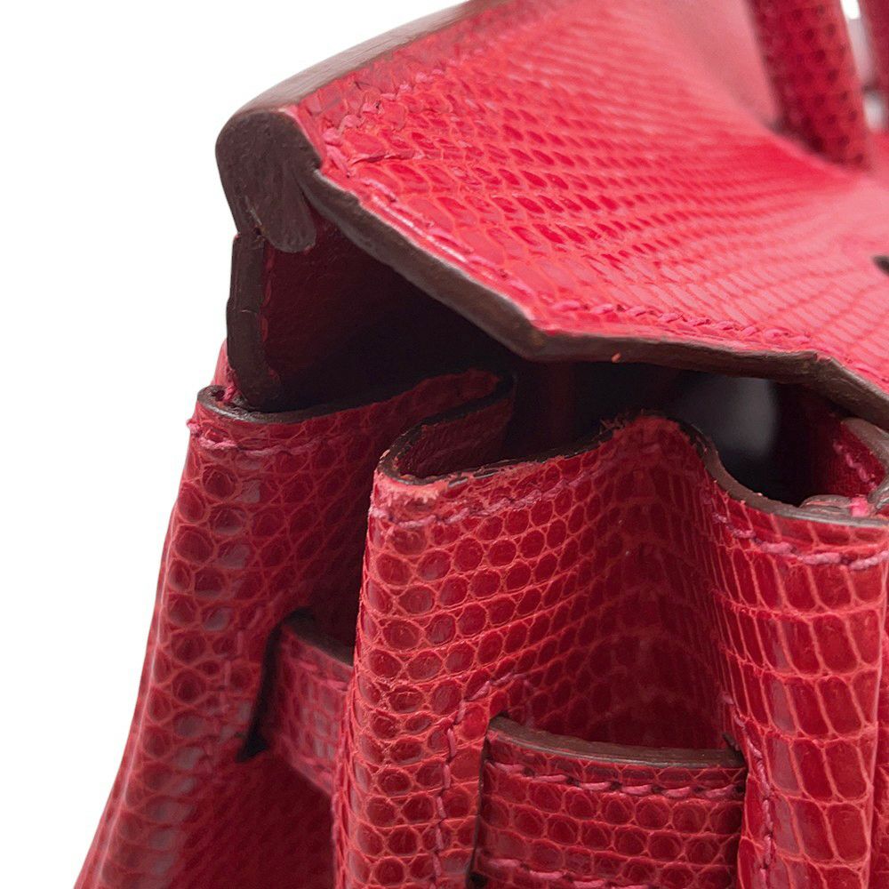 エルメス バーキン25 ルージュモワイヤン/ルテニウム金具 リザード □J刻印 HERMES Birkin ハンドバッグ
