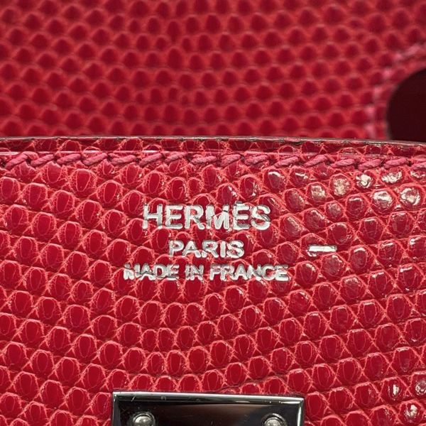 エルメス バーキン25 ルージュモワイヤン/ルテニウム金具 リザード □J刻印 HERMES Birkin ハンドバッグ