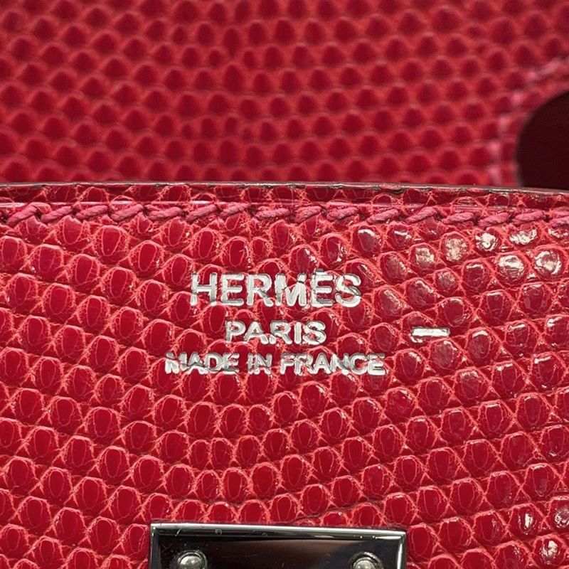 エルメス バーキン25 ルージュモワイヤン/ルテニウム金具 リザード □J刻印 HERMES Birkin ハンドバッグ