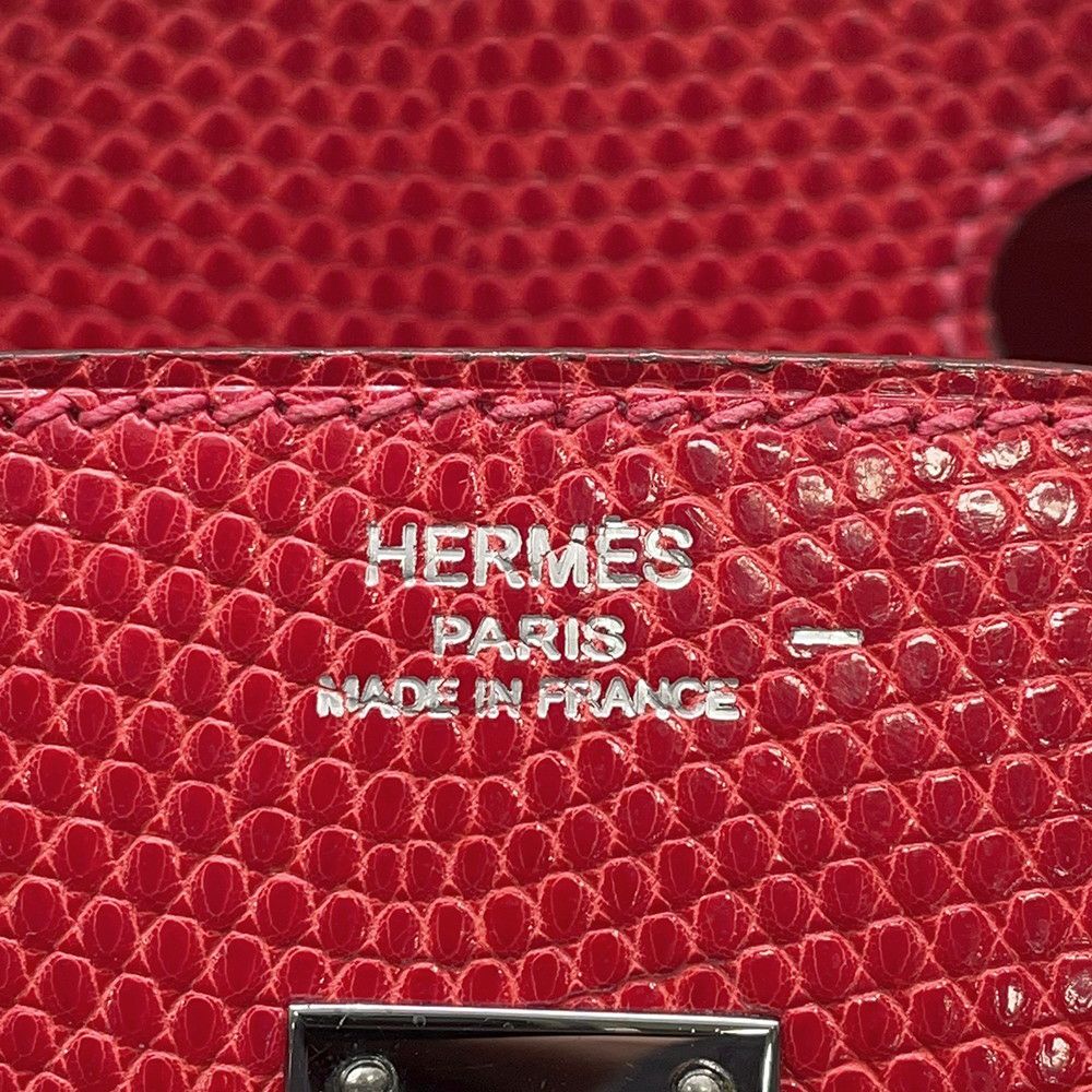 エルメス バーキン25 ルージュモワイヤン/ルテニウム金具 リザード □J刻印 HERMES Birkin ハンドバッグ