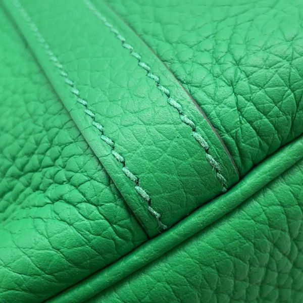 エルメス ハンドバッグ ピコタンロックMM モノクローム バンブー/グリーン金具 トリヨンクレマンス B刻印