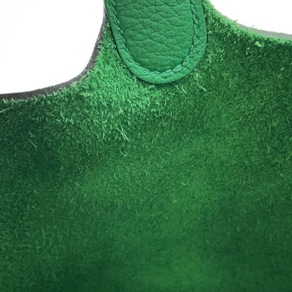 エルメス ハンドバッグ ピコタンロックMM モノクローム バンブー/グリーン金具 トリヨンクレマンス B刻印