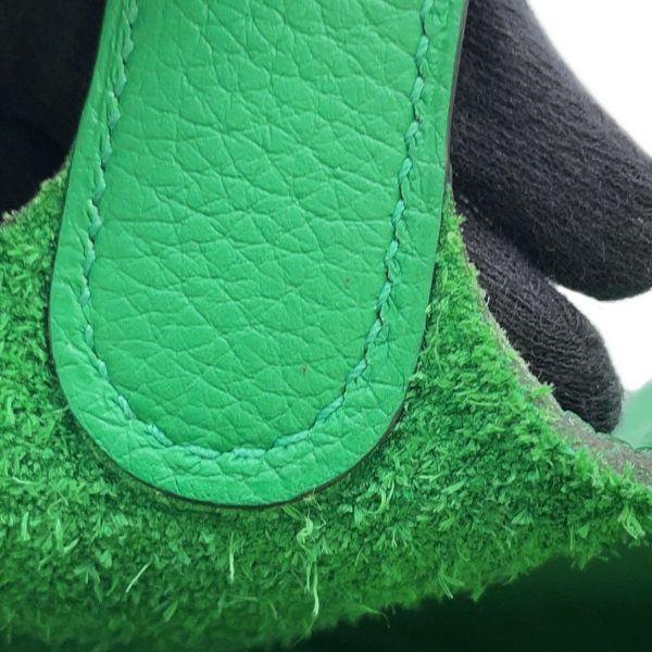 エルメス ハンドバッグ ピコタンロックMM モノクローム バンブー/グリーン金具 トリヨンクレマンス B刻印