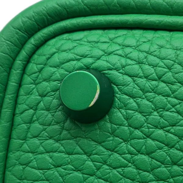 エルメス ハンドバッグ ピコタンロックMM モノクローム バンブー/グリーン金具 トリヨンクレマンス B刻印