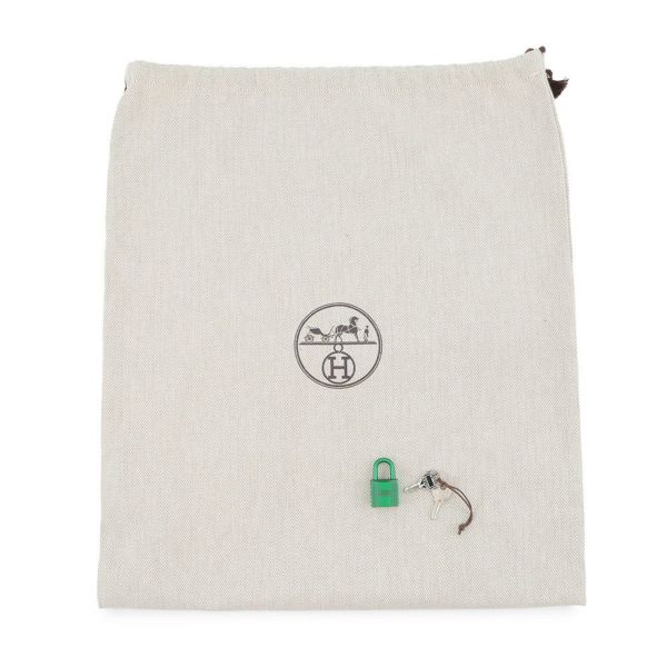 エルメス ハンドバッグ ピコタンロックMM モノクローム バンブー/グリーン金具 トリヨンクレマンス B刻印